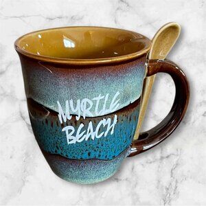Myrtle Beach Mug with Spoon-Soup Mug with Spoon-Hot Cocoa Mug-New